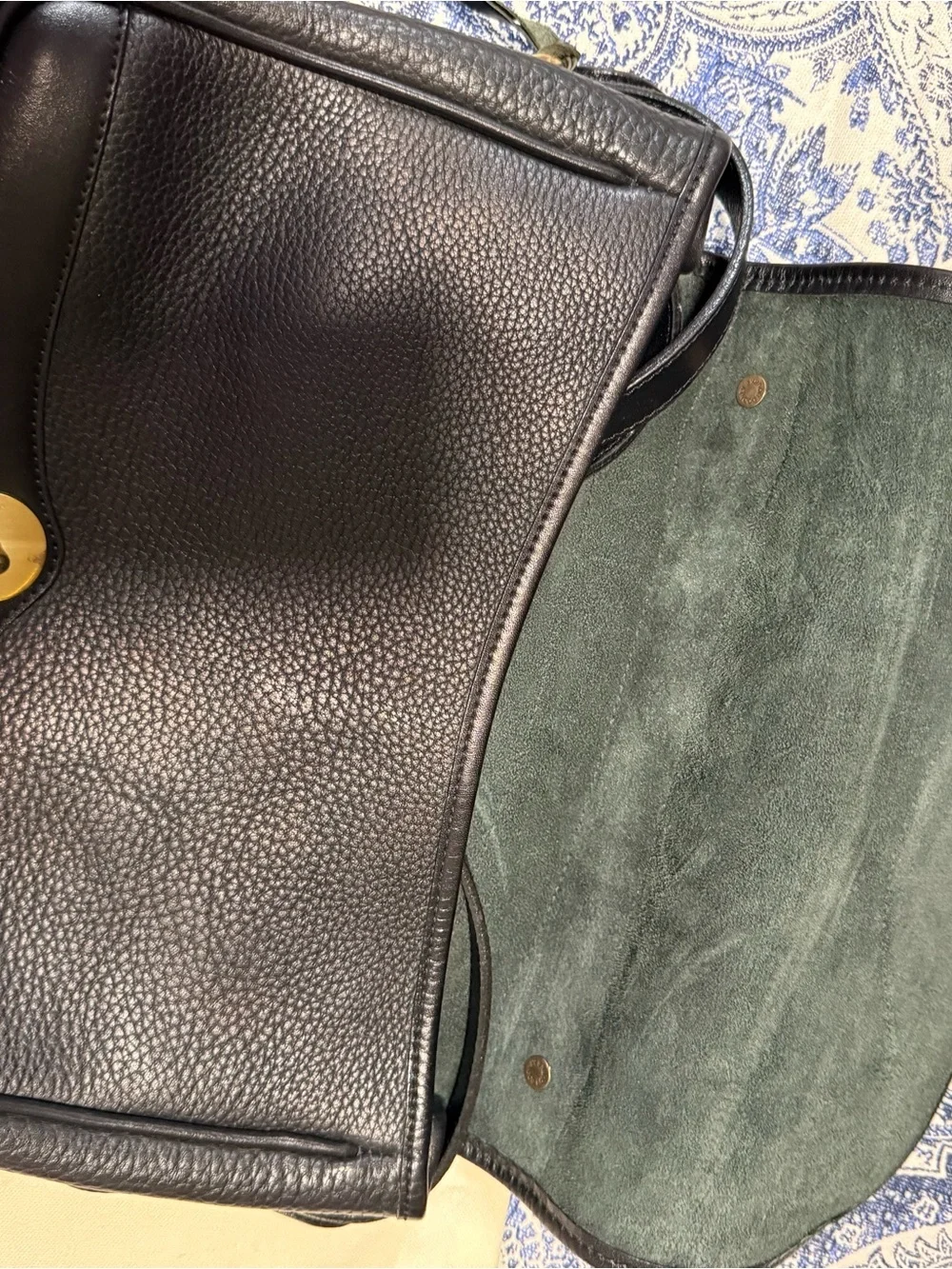 Black Leather AWL BLACK ON BLACK Shoulder Bag with Gold Hardware brass